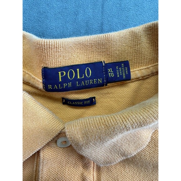 Ralph Lauren Polo Shirt Orange Short Sleeve 2 Button Men's XL Classic Fit Pony - Picture 4 of 9